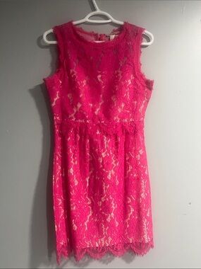 Darling  Pink Lace Midi Dress Small